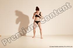 Underwear Martial art Woman White Moving poses Average long brown Dynamic poses Academic